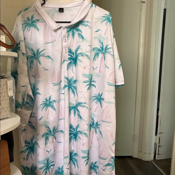 man shirt Other - Tropical Palm Print Casual Button Down Shirt